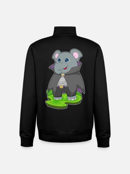 Éléphant Halloween Vampire - Sweat zippé unisexe en coton bio Stanley/Stella - noir
