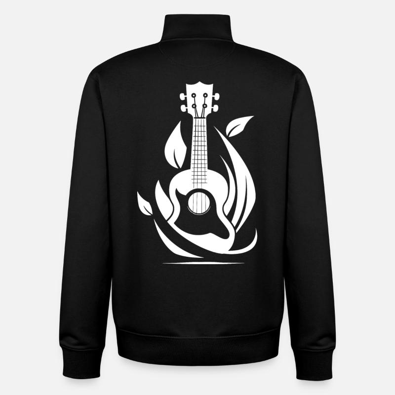 Graphiques Ukulele - Sweat zippé unisexe en coton bio Stanley/Stella - noir