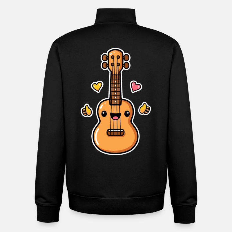 Ukulele Cartoon-Stil - Unisex Organic Zip Sweatshirt von Stanley/Stella - Schwarz
