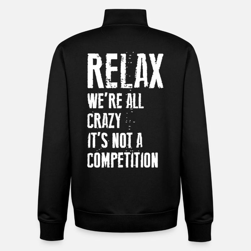 relax crazy mad - Unisex Organic Zip Sweatshirt by Stanley/Stella - black