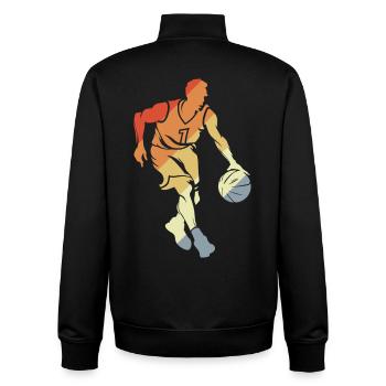 Joueur de basket-ball vintage - Sweat zippé unisexe en coton bio Stanley/Stella - noir - Dos - AI Model Male 185 light (185cm)