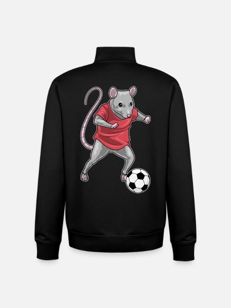 Rat Soccer Player Soccer - Unisex Organic Zip Sweatshirt by Stanley/Stella - black
