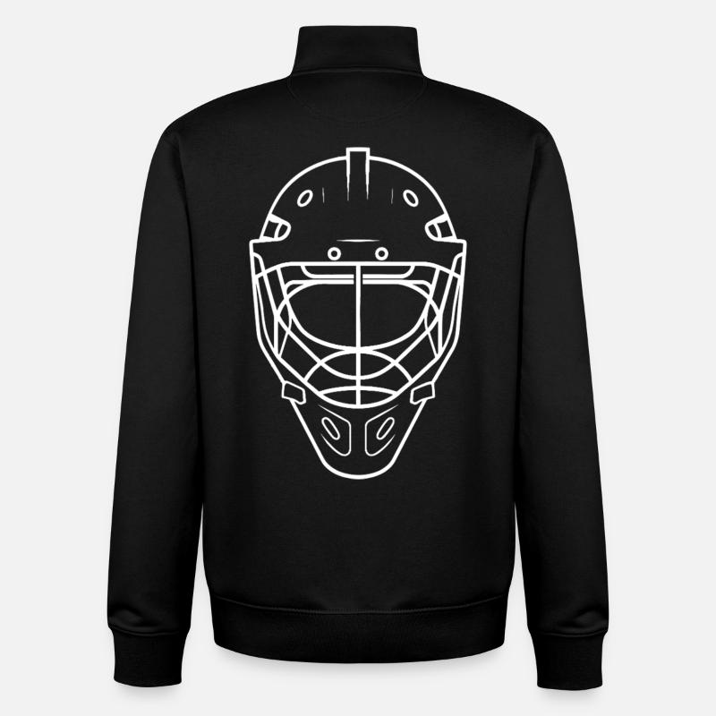 Eishockey Helm Line Art - Unisex Organic Zip Sweatshirt von Stanley/Stella - Schwarz