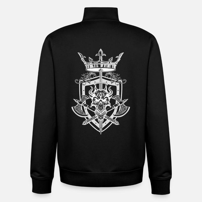 Majestätisches Drachenkronen-Emblem - Unisex Organic Zip Sweatshirt von Stanley/Stella - Schwarz