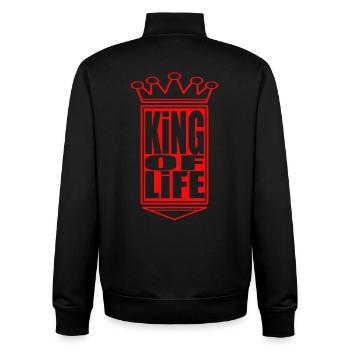 Regal King of Life Emblem - Unisex Organic Zip Sweatshirt by Stanley/Stella - black - Back - AI Model Male 185 light (185cm)