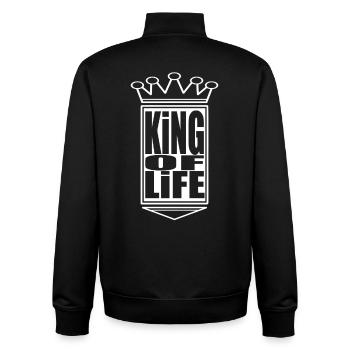 Majestic Crown King of Life Design - Unisex Organic Zip Sweatshirt by Stanley/Stella - black - Back - AI Model Male 185 light (185cm)