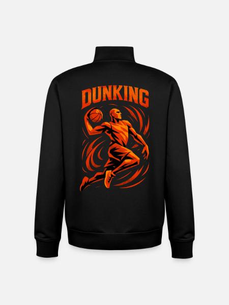 Basketball Dunk Throw Player Dunking Gift - Unisex Organic Zip Sweatshirt by Stanley/Stella - black