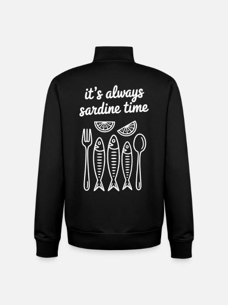 it's always sardine time - Unisex Organic Zip Sweatshirt by Stanley/Stella - black