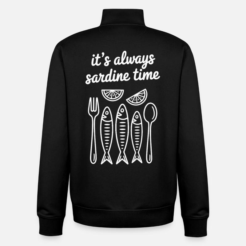 it's always sardine time - Unisex Organic Zip Sweatshirt by Stanley/Stella - black