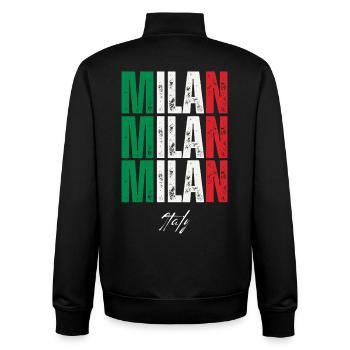 Milan Italy, souvenir of Milan - Unisex Organic Zip Sweatshirt by Stanley/Stella - black - Back - AI Model Male 185 light (185cm)