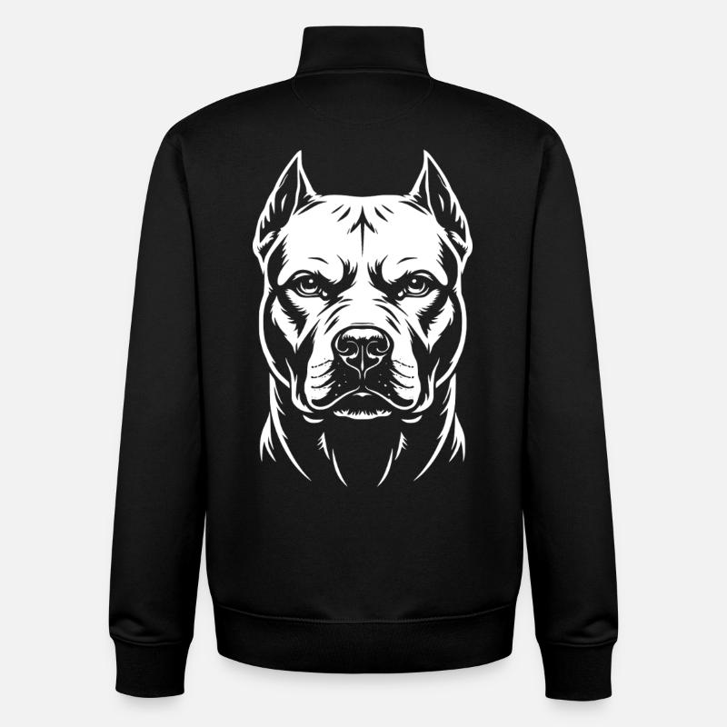 Tête de Pitbull - Sweat zippé unisexe en coton bio Stanley/Stella - noir