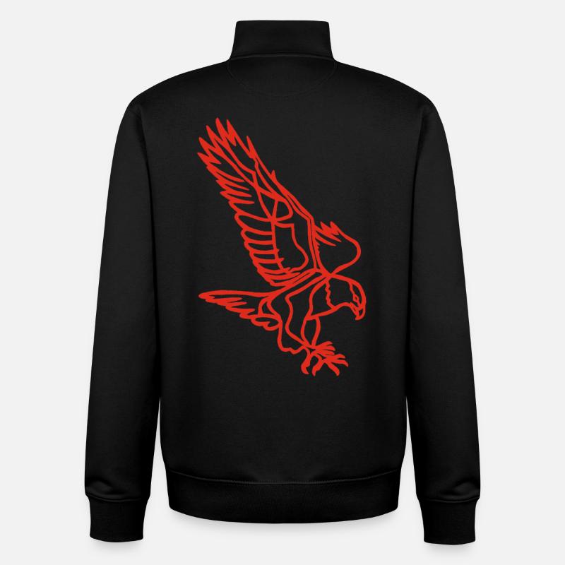 Red eagle in flight - Unisex Organic Zip Sweatshirt by Stanley/Stella - black