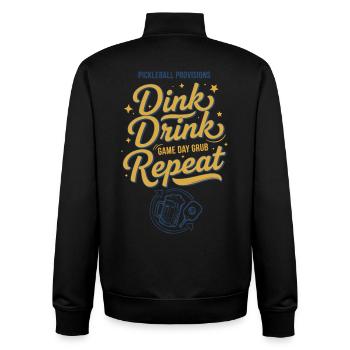 Pickleball Funny Player Dink Drink Repeat Love - Unisex Organic Zip Sweatshirt by Stanley/Stella - black - Back - AI Model Male 185 light (185cm)