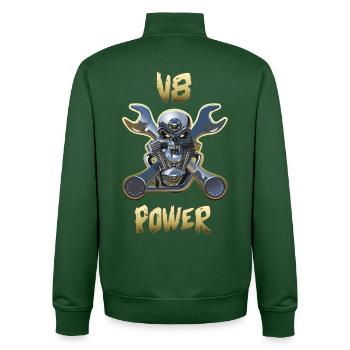 Moteur v8 Power Gold - Sweat zippé unisexe en coton bio Stanley/Stella - vert bouteille - Dos - AI Model Male 185 dark (185cm)