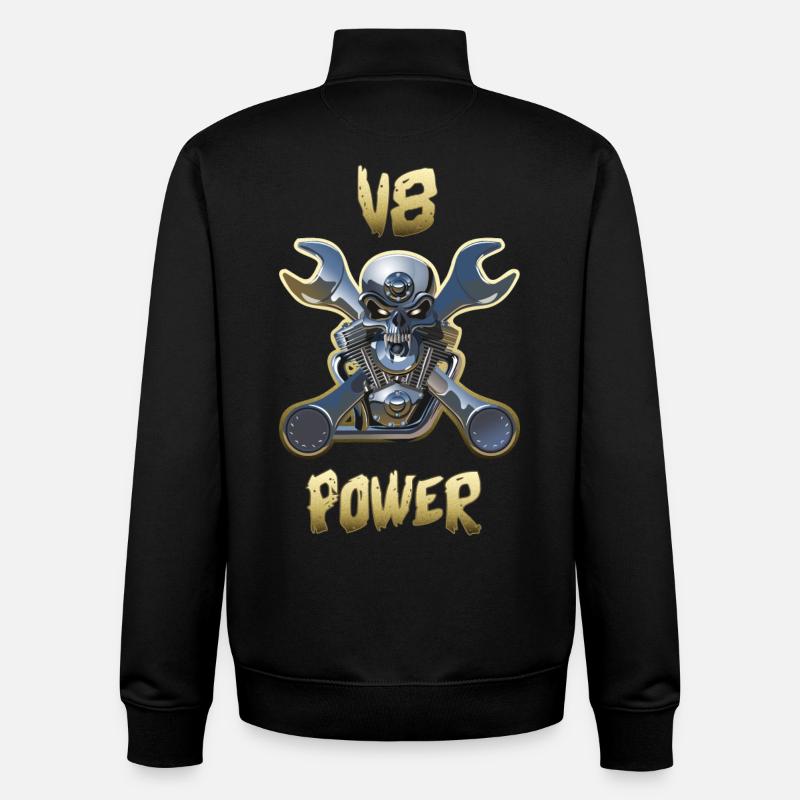 Motor v8 Power Gold - Unisex Organic Zip Sweatshirt von Stanley/Stella - Schwarz