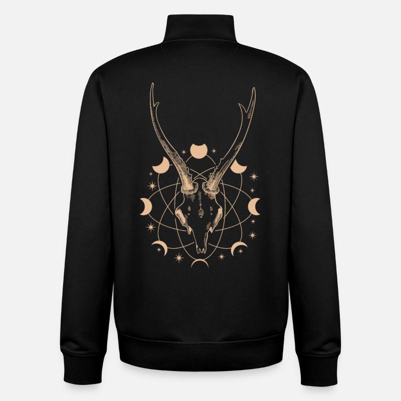 Occulte Cycle Lunaire Bois Goth - Sweat zippé unisexe en coton bio Stanley/Stella - noir