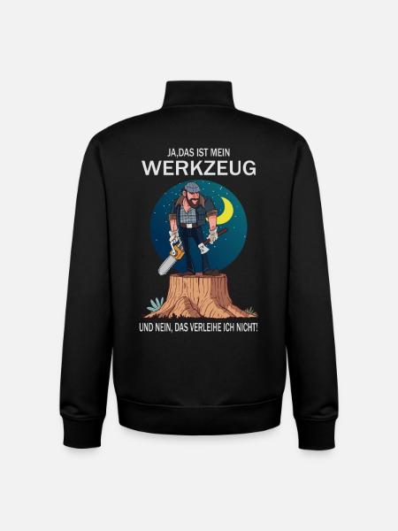 Lumberjack and his tools - Unisex Organic Zip Sweatshirt by Stanley/Stella - black