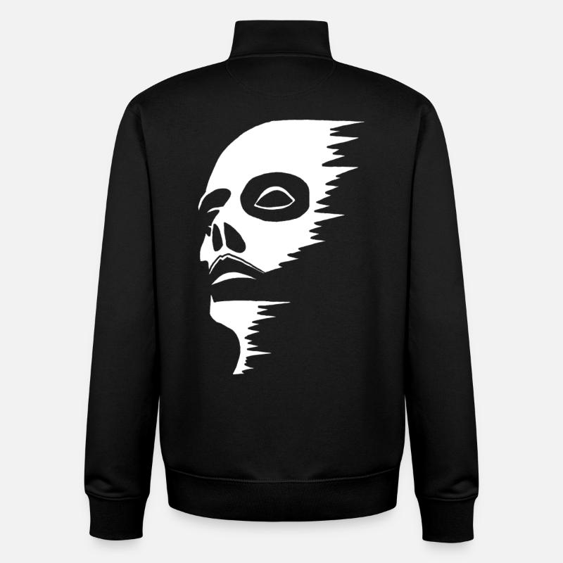 Geisterhaftes Gesicht - Unisex Organic Zip Sweatshirt von Stanley/Stella - Schwarz