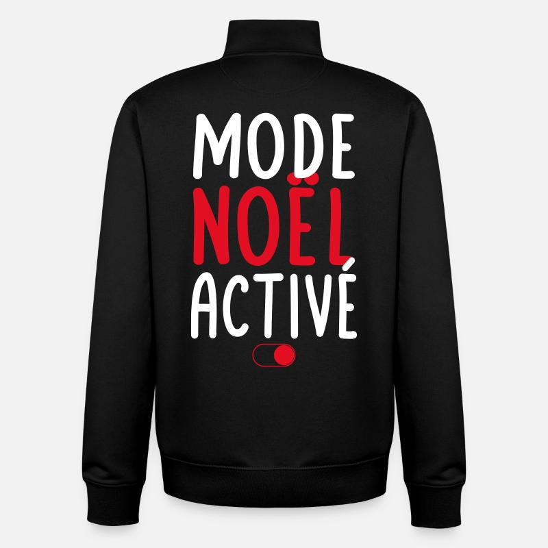 Mode Noël activé - Idée cadeau - Sweat zippé unisexe en coton bio Stanley/Stella - noir