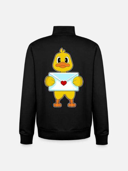 Duck Love Letter - Unisex Organic Zip Sweatshirt by Stanley/Stella - black