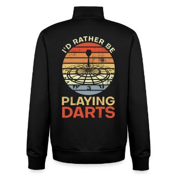 I'd Rather Be Playing Darts - Unisex Organic Zip Sweatshirt von Stanley/Stella - Schwarz - Hinten - AI Model Male 185 light (185cm)