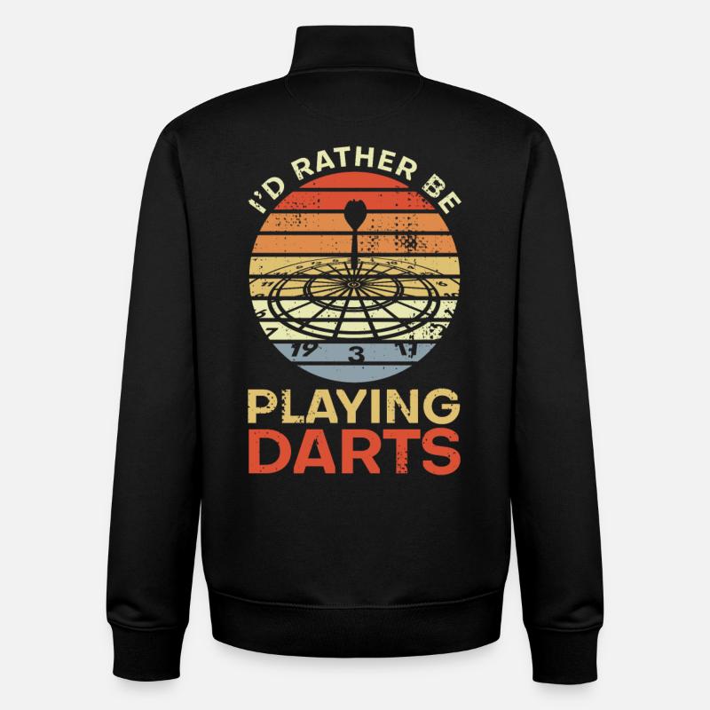 I'd Rather Be Playing Darts - Unisex Organic Zip Sweatshirt von Stanley/Stella - Schwarz