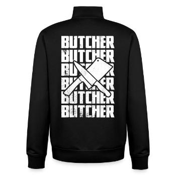 Lustiger Metzger - Unisex Organic Zip Sweatshirt von Stanley/Stella - Schwarz - Hinten - AI Model Male 185 light (185cm)