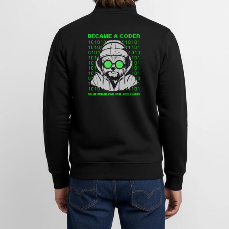 Became a Coder – Cyber Dog Binary Unisex Organic Zip Sweatshirt by Stanley/Stella
