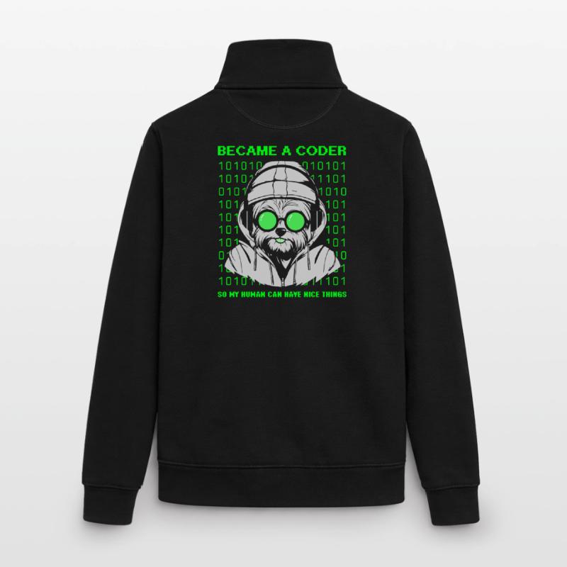 Became a Coder – Cyber Dog Binary Unisex Organic Zip Sweatshirt by Stanley/Stella