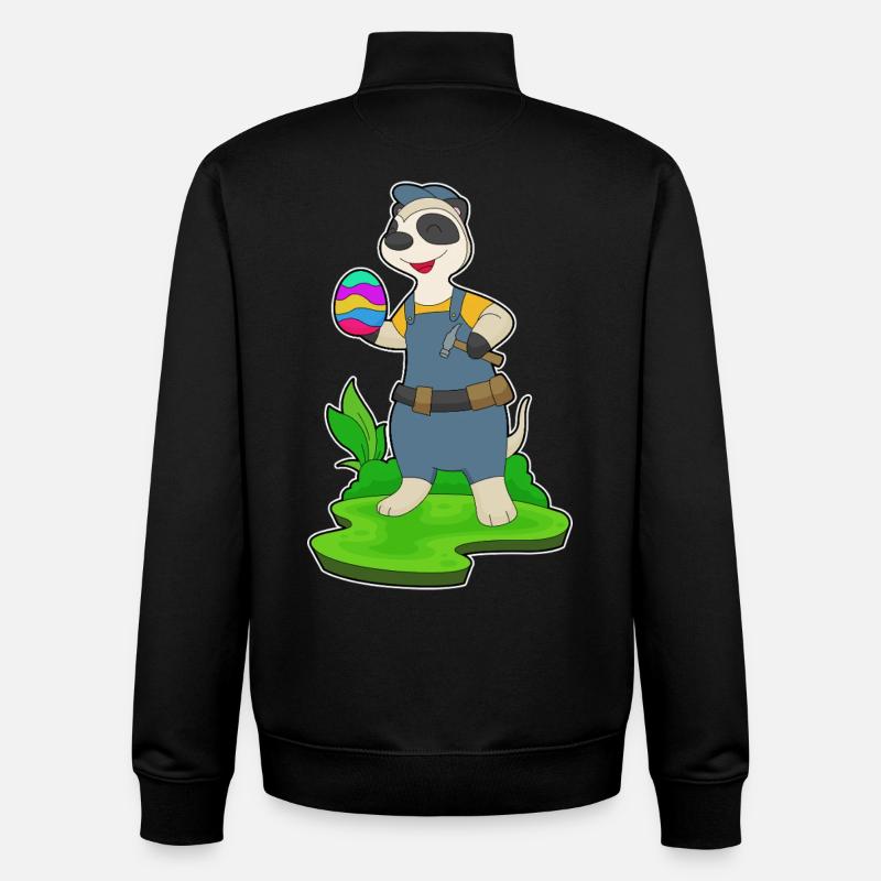 Erdmännchen Ostern Tischler - Unisex Organic Zip Sweatshirt von Stanley/Stella - Schwarz