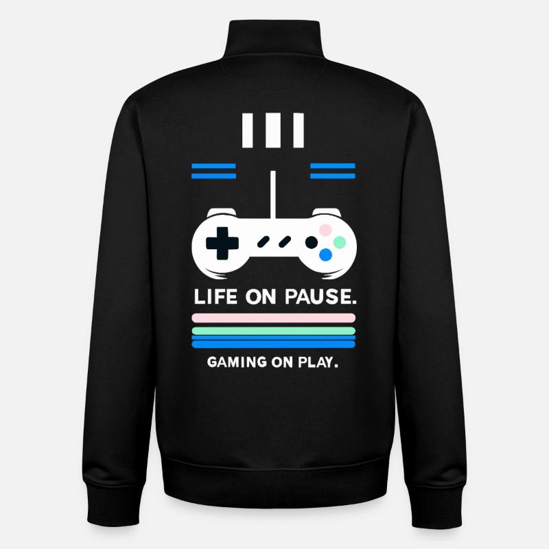 Gaming on Play - Unisex Organic Zip Sweatshirt by Stanley/Stella - black