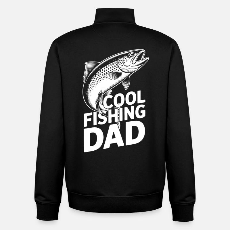 Illustration du père pêcheur - Sweat zippé unisexe en coton bio Stanley/Stella - noir