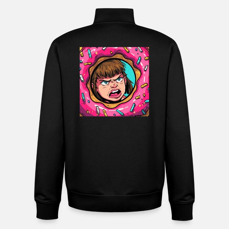 Wütendes Kind im Donut - Unisex Organic Zip Sweatshirt von Stanley/Stella - Schwarz