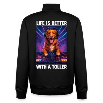 Cadeau positif drôle de DJ de Nouvelle-Écosse - Sweat zippé unisexe en coton bio Stanley/Stella - noir - Dos - AI Model Male 185 light (185cm)