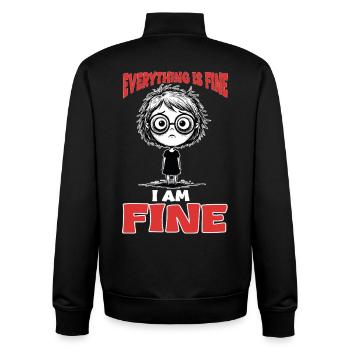 Sarcasme I Am Fine Burnout Manga - Sweat zippé unisexe en coton bio Stanley/Stella - noir - Dos - AI Model Male 185 light (185cm)