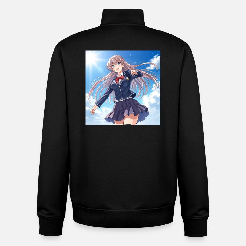 Schulmädchen im blauen Himmel - Unisex Organic Zip Sweatshirt von Stanley/Stella - Schwarz