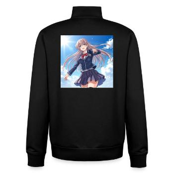Solar Storm School Uniform Heroine - Unisex Organic Zip Sweatshirt by Stanley/Stella - black - Back - AI Model Male 185 light (185cm)
