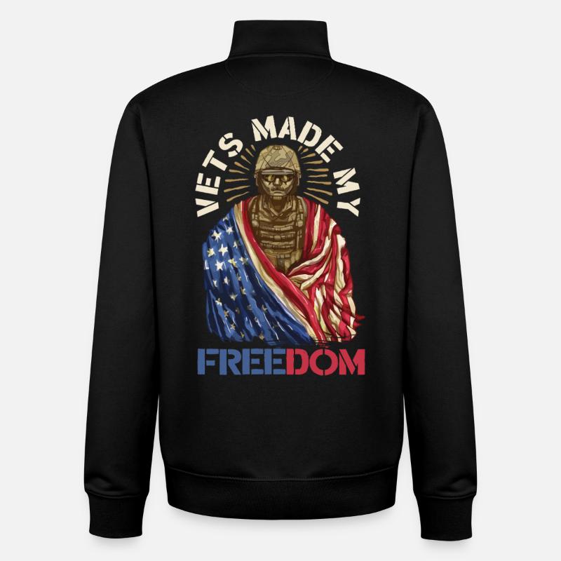 Veterans Day for Republicans - Unisex Organic Zip Sweatshirt by Stanley/Stella - black