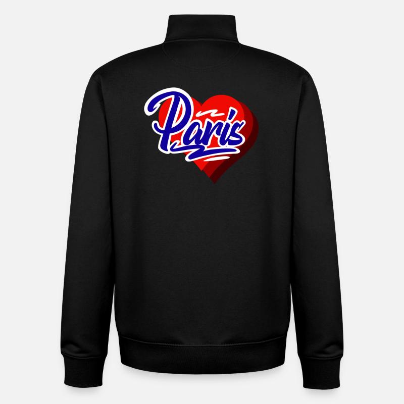 Paris - Sweat zippé unisexe en coton bio Stanley/Stella - noir