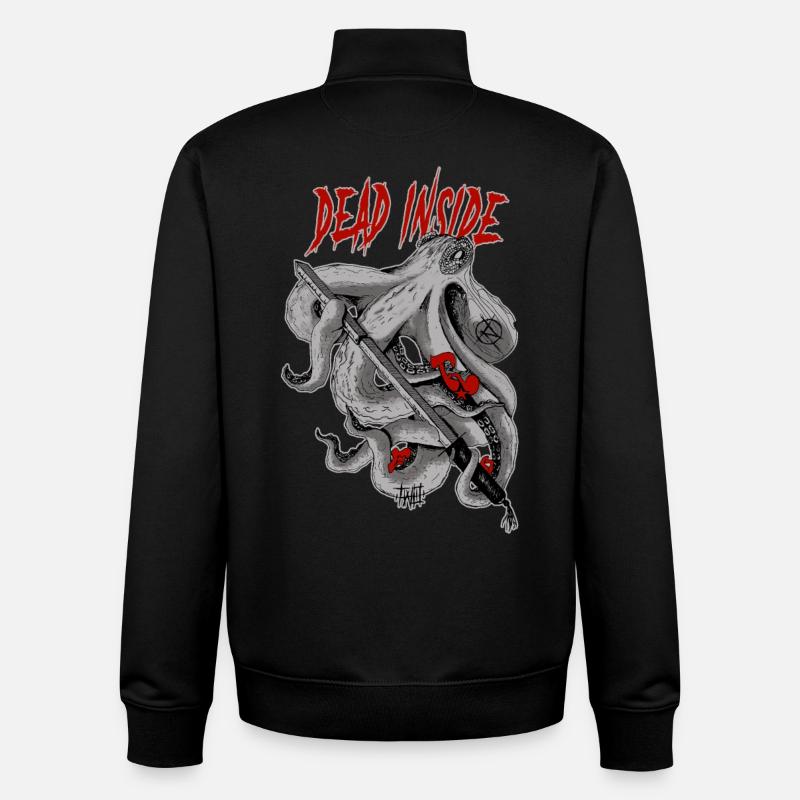 Tentacules d’horreur avec cœur et écriture démoniaque - Sweat zippé unisexe en coton bio Stanley/Stella - noir
