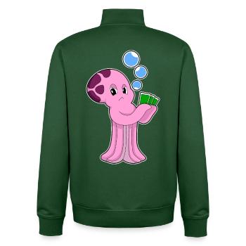 Cartes de poker Krake Poker - Sweat zippé unisexe en coton bio Stanley/Stella - vert bouteille - Dos - AI Model Male 185 dark (185cm)