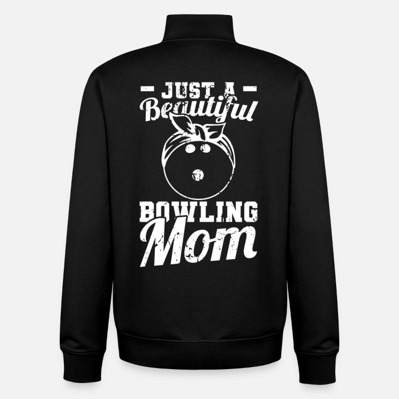 Bowling Mom - Unisex Organic Zip Sweatshirt by Stanley/Stella - black
