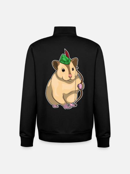 Hamster Bogenschütze Bogen - Unisex Organic Zip Sweatshirt von Stanley/Stella - Schwarz