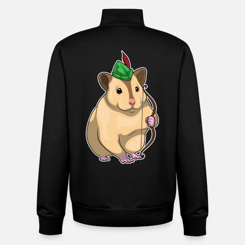 Hamster Bogenschütze Bogen - Unisex Organic Zip Sweatshirt von Stanley/Stella - Schwarz