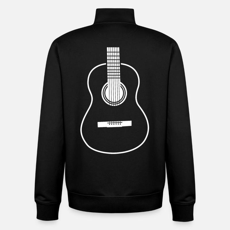 Guitar Sketch - Unisex Organic Zip Sweatshirt by Stanley/Stella - black