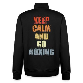 Keep Calm And Go Boxing - Unisex Organic Zip Sweatshirt by Stanley/Stella - black - Back - AI Model Male 185 light (185cm)