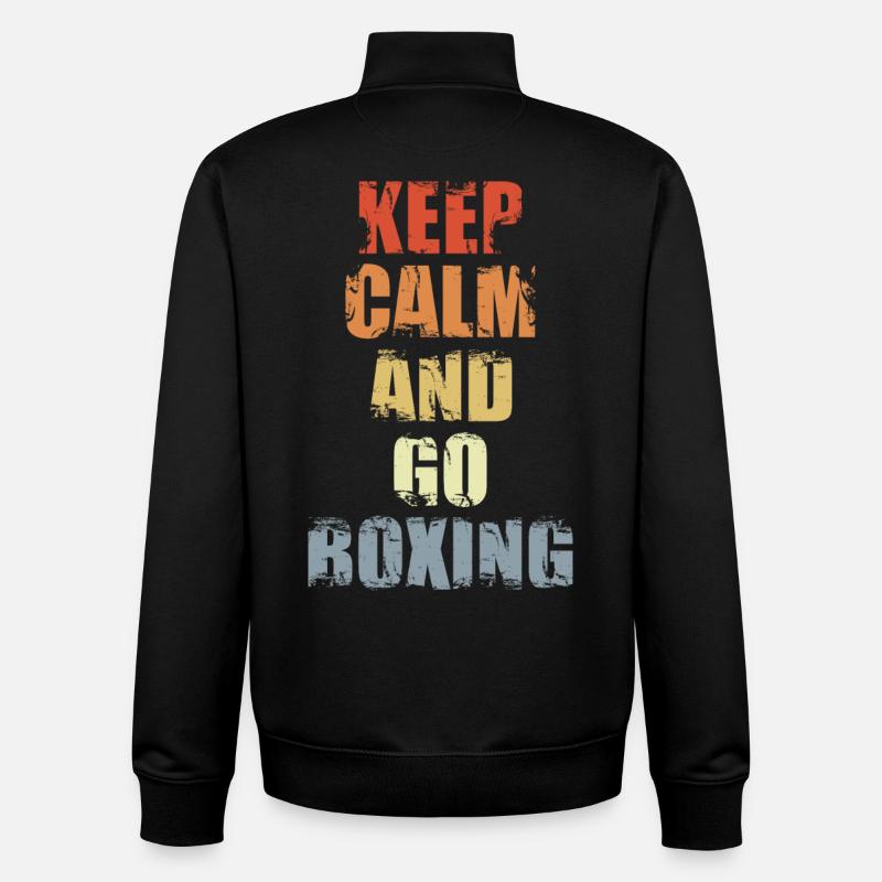 Keep Calm And Go Boxing - Unisex Organic Zip Sweatshirt by Stanley/Stella - black