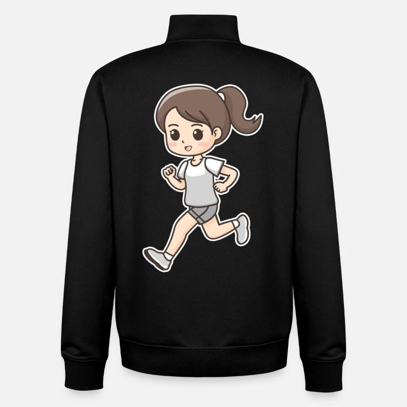 Läuferin Comic Look - Unisex Organic Zip Sweatshirt von Stanley/Stella - Schwarz