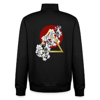 Geometric Golden Lilies - Unisex Organic Zip Sweatshirt von Stanley/Stella - Schwarz - Hinten - AI Model Male 185 light (185cm)