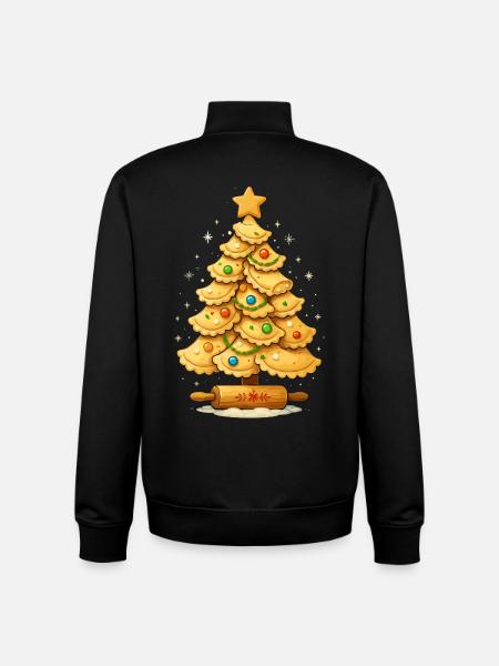 Pierogi Christmas Tree Polish Christmas - Unisex Organic Zip Sweatshirt by Stanley/Stella - black